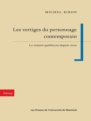 cover image of Les vertiges du personnage contemporain